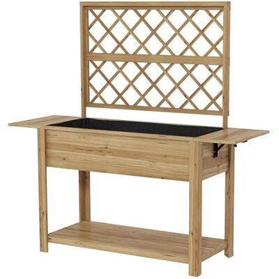 Outsunny Jardinière Rectangulaire sur Pieds Treillis 140L x 45D x 151H cm Outsunny Jardinière Rectangulaire sur Pieds Treillis 140L x 45D x 151H cm
