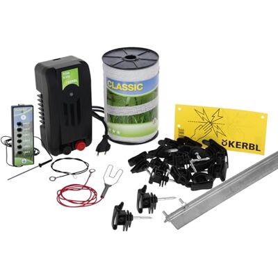 Kerbl Kit de démarrage pour clôture électrique Paddock , Kit de clôture électrique, Pour animaux de compagnie avec pâturage/jardin, Montage et démontage rapides, Fabriqué en Allemagne Kerbl Kit de démarrage pour clôture électrique Paddock , Kit de clôture électrique, Pour animaux de compagnie avec pâturage/jardin, Montage et démontage rapides, Fabriqué en Allemagne