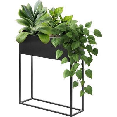KADAX Grande jardinière en acier noir, support de fleurs pour intérieur et extérieur, hauteur : 70 cm KADAX Grande jardinière en acier noir, support de fleurs pour intérieur et extérieur, hauteur : 70 cm