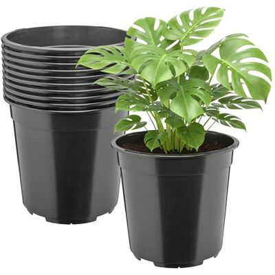 Garronda Pot de Fleur Rond Haut Plastique Ø24 x 22 cm (7L) Lot 10 Godets Semis Pot Culture Profond Drainage Résistants Intempéries pour Plantes Pépinière Jardin Serre Intérieur Extérieur GD-0203 Garronda Pot de Fleur Rond Haut Plastique Ø24 x 22 cm (7L) Lot 10 Godets Semis Pot Culture Profond Drainage Résistants Intempéries pour Plantes Pépinière Jardin Serre Intérieur Extérieur GD-0203