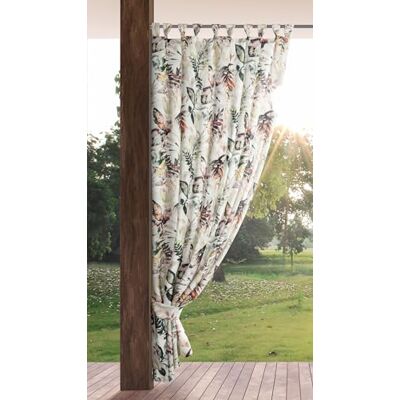 Eurofirany Garden Rideau d'extérieur avec rideau à passants, passants amovibles, protection solaire, brise-vue, coupe-vent, imperméable, pour tonnelle, terrasse, pergola, 155 x 260 cm, gris imprimé Eurofirany Garden Rideau d'extérieur avec rideau à passants, passants amovibles, protection solaire, brise-vue, coupe-vent, imperméable, pour tonnelle, terrasse, pergola, 155 x 260 cm, gris imprimé