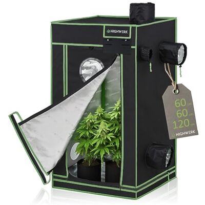 HIGHWERK Tente de culture 60 x 60 x 120 cm Tente de culture d'intérieur pour la culture des plantes Noir Vert Boîte de culture, Home Grow, Armoire de culture Tente de culture, Tente de culture HIGHWERK Tente de culture 60 x 60 x 120 cm Tente de culture d'intérieur pour la culture des plantes Noir Vert Boîte de culture, Home Grow, Armoire de culture Tente de culture, Tente de culture