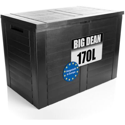 BigDean Boîte de rangement de jardin, 170 l, étanche, résistante aux intempéries BigDean Boîte de rangement de jardin, 170 l, étanche, résistante aux intempéries