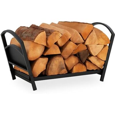 Relaxdays Panier à bûches de cheminée, en métal, pliable, H x l x P : 33 x 66 x 30,5 cm, support pour bois de cheminée pour l'intérieur, noir Relaxdays Panier à bûches de cheminée, en métal, pliable, H x l x P : 33 x 66 x 30,5 cm, support pour bois de cheminée pour l'intérieur, noir