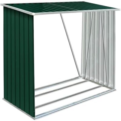 vidaXL Abri de Stockage de Bois Abri de Chauffage de Bois Abri de Jardin Rangement Extérieur Durable Acier Galvanisé 163x83x154 cm Vert vidaXL Abri de Stockage de Bois Abri de Chauffage de Bois Abri de Jardin Rangement Extérieur Durable Acier Galvanisé 163x83x154 cm Vert