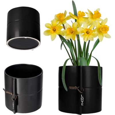 KADAX pot de fleurs en céramique 2 couleurs Pot de fleurs Pour dragon, violette, pensée (noir, ø 13 cm) KADAX pot de fleurs en céramique 2 couleurs Pot de fleurs Pour dragon, violette, pensée (noir, ø 13 cm)