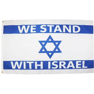 AZ FLAG We Stand With Israël Flag – 9,1 x 1,5 m – Bannière israélienne en polyester 100D avec deux œillets métalliques – Résistante à la décoloration – Couleurs vives – 150 x 90 cm AZ FLAG We Stand With Israël Flag – 9,1 x 1,5 m – Bannière israélienne en polyester 100D avec deux œillets métalliques – Résistante à la décoloration – Couleurs vives – 150 x 90 cm