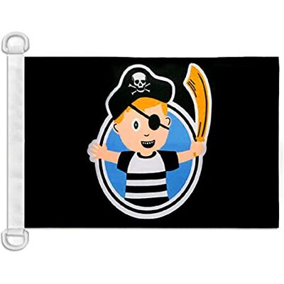 AZ FLAG Pavillon Pirate garçon 45x30 cm Maille Bloquée Anneaux Plastique AZ FLAG Pavillon Pirate garçon 45x30 cm Maille Bloquée Anneaux Plastique
