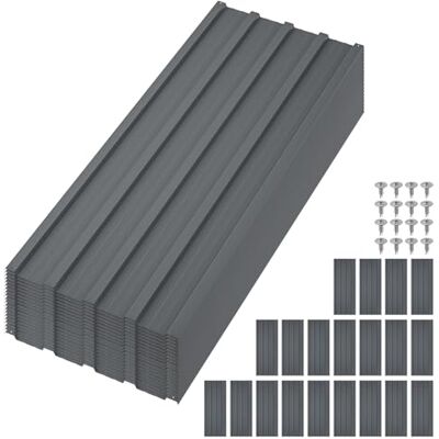 Garveelife Lot de 20 plaques trapézoïdales en tôle profilée 108 x 43 cm (9,3 m²), galvanisée, résistante à la rouille et aux intempéries, pour toit, abri de voiture, garage, revêtement de façade, avec vis – A Garveelife Lot de 20 plaques trapézoïdales en tôle profilée 108 x 43 cm (9,3 m²), galvanisée, résistante à la rouille et aux intempéries, pour toit, abri de voiture, garage, revêtement de façade, avec vis – A