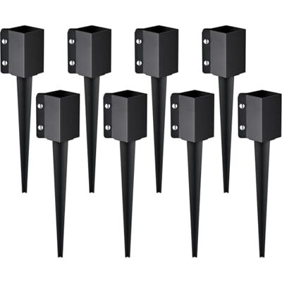 VEVOR Piquet d'ancrage pour poteau de clôture,8 pcs, support de poteau en métal enduit de poudre noire, extérieur 610 x 113 x 113 mm (intérieur 89 x 89 mm) pour boîte aux lettres et barre de jardin VEVOR Piquet d'ancrage pour poteau de clôture,8 pcs, support de poteau en métal enduit de poudre noire, extérieur 610 x 113 x 113 mm (intérieur 89 x 89 mm) pour boîte aux lettres et barre de jardin