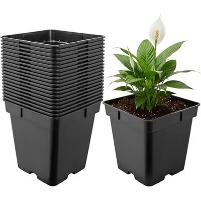Garronda Pot de Fleur Carré en Plastique 18 × H 18 cm (4L) Lot 20 Godets Semis Pots de Pépinière avec Drainage Résistants Intempéries pour Culture Plantes Jardin Serre Intérieur Extérieur GD-0199 Garronda Pot de Fleur Carré en Plastique 18 × H 18 cm (4L) Lot 20 Godets Semis Pots de Pépinière avec Drainage Résistants Intempéries pour Culture Plantes Jardin Serre Intérieur Extérieur GD-0199