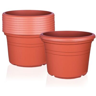 BigDean Lot de 9 pots de fleurs ronds Diamètre : 25 cm Couleur : terre cuite 25 x 18 cm BigDean Lot de 9 pots de fleurs ronds Diamètre : 25 cm Couleur : terre cuite 25 x 18 cm