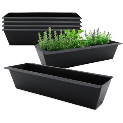 Spetebo inserts pour jardinière de palette Europe – lot de 6 en plastique anthracite – bac à fleurs/jardinière de balcon/bac à plantes Spetebo inserts pour jardinière de palette Europe – lot de 6 en plastique anthracite – bac à fleurs/jardinière de balcon/bac à plantes