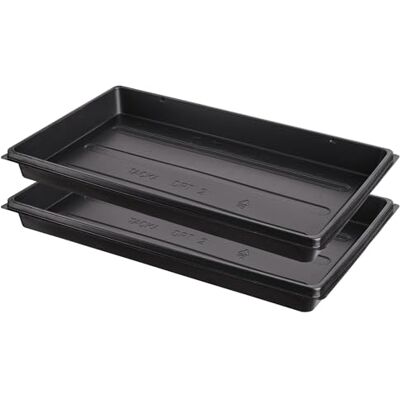 Pullmer Lot de 2 bacs de serre, 52,5 x 31,5 x 5 cm, en plastique, bac de transport, bacs de culture, sans trous de fond, idéal pour les plantes, la culture, le jardin Pullmer Lot de 2 bacs de serre, 52,5 x 31,5 x 5 cm, en plastique, bac de transport, bacs de culture, sans trous de fond, idéal pour les plantes, la culture, le jardin