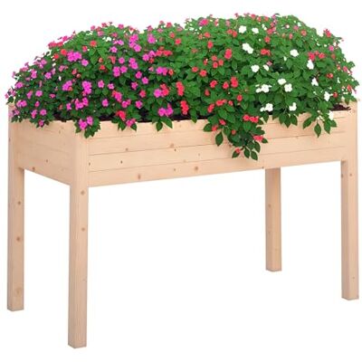 Outsunny Jardinière sur Pieds Potager 122 x 56 x 76 cm Effet Bois Naturel Outsunny Jardinière sur Pieds Potager 122 x 56 x 76 cm Effet Bois Naturel