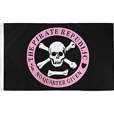 AZ FLAG Drapeau République des Pirates rose 90x60 cm Drapeau Corsaire Tête De Mort 100% Polyester Avec Oeillets Métalliques Intégrés Pavillon AZ FLAG Drapeau République des Pirates rose 90x60 cm Drapeau Corsaire Tête De Mort 100% Polyester Avec Oeillets Métalliques Intégrés Pavillon