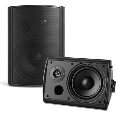 STUDIOFINIX Lot de 2 haut-parleurs d'extérieur étanches de 6,5" 400 W 400 W Matériau ABS robuste Pour patio, maison, garage, piscine Noir STUDIOFINIX Lot de 2 haut-parleurs d'extérieur étanches de 6,5" 400 W 400 W Matériau ABS robuste Pour patio, maison, garage, piscine Noir