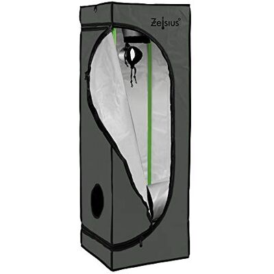 Zelsius Tente de Culture MyHomeGrow Chambre ou Armoire de Culture, Chambre Noire, Serre (80 x 80 x 180 cm, Gris) Zelsius Tente de Culture MyHomeGrow Chambre ou Armoire de Culture, Chambre Noire, Serre (80 x 80 x 180 cm, Gris)