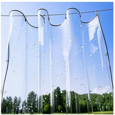 Gdmokle Bâche transparente imperméable avec œillet, 0,3 mm, anti-déchirure, protection contre la pluie, bâche en PVC, pour balcon, gazebo, serre, jardin, meubles, 400 g/m² Gdmokle Bâche transparente imperméable avec œillet, 0,3 mm, anti-déchirure, protection contre la pluie, bâche en PVC, pour balcon, gazebo, serre, jardin, meubles, 400 g/m²
