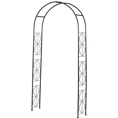Outsunny Arche de jardin en métal noir 114 x 30 x 230 cm Outsunny Arche de jardin en métal noir 114 x 30 x 230 cm