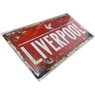 Gingiero Liverpool Plaque en métal vintage 30 x 15 cm – Plaque murale rétro avec finition rouge vieilli – Décoration murale de style urbain britannique pour bar, garage, maison Gingiero Liverpool Plaque en métal vintage 30 x 15 cm – Plaque murale rétro avec finition rouge vieilli – Décoration murale de style urbain britannique pour bar, garage, maison
