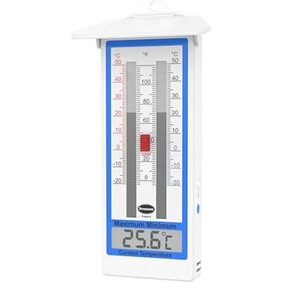 Brannan Thermomètre Numérique Maximum et Minimum pour Serre de Jardin, Mur, en Intérieur ou Extérieur Brannan Thermomètre Numérique Maximum et Minimum pour Serre de Jardin, Mur, en Intérieur ou Extérieur