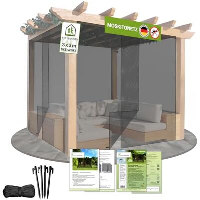 TTL GARDEN Moustiquaire Deluxe XL 300 x 300 x 250 cm Noir Maille fine de 0,07 mm 2 entrées Indéchirable Résistante aux UV et respirante Protection contre les insectes TTL GARDEN Moustiquaire Deluxe XL 300 x 300 x 250 cm Noir Maille fine de 0,07 mm 2 entrées Indéchirable Résistante aux UV et respirante Protection contre les insectes