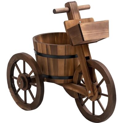 Outsunny Porte Plante Tricycle Étagère Pots de Fleurs 52L x 31l x 45H cm Outsunny Porte Plante Tricycle Étagère Pots de Fleurs 52L x 31l x 45H cm