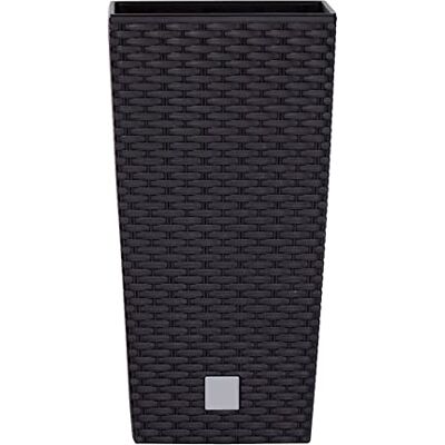 Spetebo Colonne de plantes carrée avec aspect tressé 62 x 32 cm Anthracite Pot de fleurs de jardin avec insert pour plantes Pot de fleurs Résistant aux intempéries Pour extérieur, balcon, Spetebo Colonne de plantes carrée avec aspect tressé 62 x 32 cm Anthracite Pot de fleurs de jardin avec insert pour plantes Pot de fleurs Résistant aux intempéries Pour extérieur, balcon,