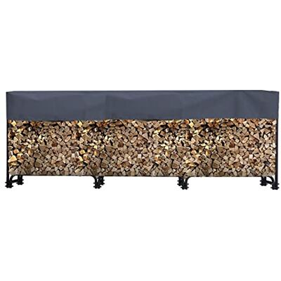 QUICK STAR Étagère à bûches en métal 272 x 25 x 95 cm avec housse de protection pour jardin 1,0 m³/1,5 SRM QUICK STAR Étagère à bûches en métal 272 x 25 x 95 cm avec housse de protection pour jardin 1,0 m³/1,5 SRM
