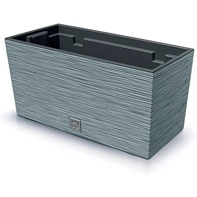 Prosperplast Pot couleur ciment avec réservoir, collection FURU, 39,5 x 18,5 x 19,5 cm, capacité 8 L. Prosperplast Pot couleur ciment avec réservoir, collection FURU, 39,5 x 18,5 x 19,5 cm, capacité 8 L.