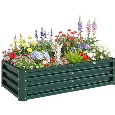 Outsunny Carré Potager de Jardin 120 x 60 x 30,5 cm Vert Foncé Outsunny Carré Potager de Jardin 120 x 60 x 30,5 cm Vert Foncé