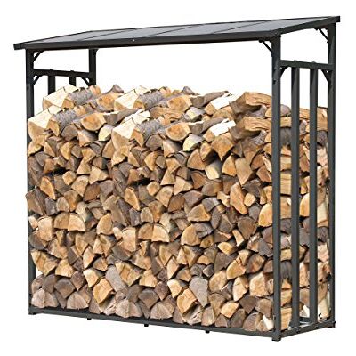 QUICK STAR Étagère à bois de cheminée, en métal, anthracite, 143 x 70 x 145 cm, 1,4 m³/2 greniers, aide à l'empilage pour l'extérieur QUICK STAR Étagère à bois de cheminée, en métal, anthracite, 143 x 70 x 145 cm, 1,4 m³/2 greniers, aide à l'empilage pour l'extérieur