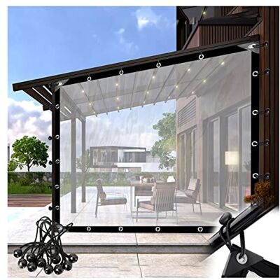 CghhDY Rideau Exterieur Terrasse Bache Pergola Transparente Rideau Pvc Garage Bâche Transparente Verre, pour Balcon, Toit, Pergola, Peut Être Personnalisé (Color : Clear, Size : 2.5x4m/8.25x13.2ft) CghhDY Rideau Exterieur Terrasse Bache Pergola Transparente Rideau Pvc Garage Bâche Transparente Verre, pour Balcon, Toit, Pergola, Peut Être Personnalisé (Color : Clear, Size : 2.5x4m/8.25x13.2ft)
