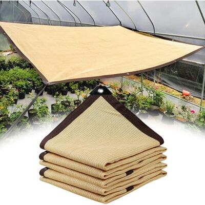 KGUDYS Tissu d'ombrage Pour Plantes Filet de Jardin 1/2/3/4/5/6/7/8/9/10 m Toile Rectangulaire Pour Serre, Pergola, Balcon, avec Œillets Beige 4 x 5 m KGUDYS Tissu d'ombrage Pour Plantes Filet de Jardin 1/2/3/4/5/6/7/8/9/10 m Toile Rectangulaire Pour Serre, Pergola, Balcon, avec Œillets Beige 4 x 5 m