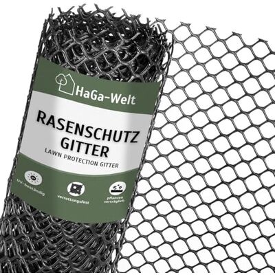 HaGa Grille de Protection pour Gazon, 1,3 m², résistante aux UV, Poids 600 g/m², Noire (au mètre) HaGa Grille de Protection pour Gazon, 1,3 m², résistante aux UV, Poids 600 g/m², Noire (au mètre)