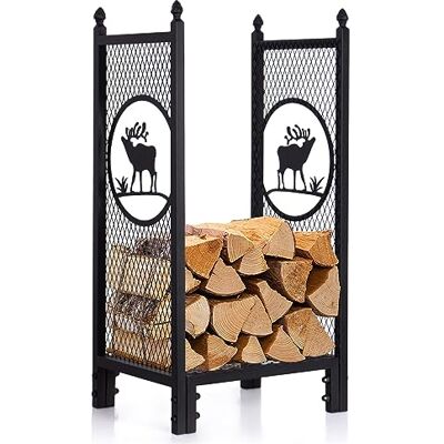 Todeco Etagère intérieur Support élevé Bois, Motif de l'élan Porte-bûches Charge 60 kg, 40x30x80 cm, pour Intérieur Extérieur Todeco Etagère intérieur Support élevé Bois, Motif de l'élan Porte-bûches Charge 60 kg, 40x30x80 cm, pour Intérieur Extérieur