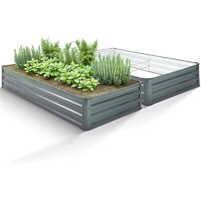 Arebos Bacs surélevés en métal, set de 2 bacs 180x90x30 cm Bac de jardin en acier galvanisé Bac à plantes résistant aux intempéries et à la rouille Bac surélevé en kit sans fond Arebos Bacs surélevés en métal, set de 2 bacs 180x90x30 cm Bac de jardin en acier galvanisé Bac à plantes résistant aux intempéries et à la rouille Bac surélevé en kit sans fond