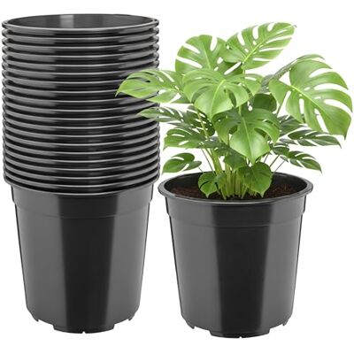 Garronda Pot de Fleur Rond Haut Plastique Ø24 x 22 cm (7L) Lot 20 Godets Semis Pot Culture Profond Drainage Résistants Intempéries pour Plantes Pépinière Jardin Serre Intérieur Extérieur GD-0203 Garronda Pot de Fleur Rond Haut Plastique Ø24 x 22 cm (7L) Lot 20 Godets Semis Pot Culture Profond Drainage Résistants Intempéries pour Plantes Pépinière Jardin Serre Intérieur Extérieur GD-0203