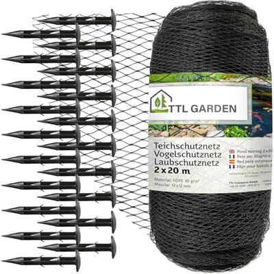 TTL GARDEN Filet de protection contre les oiseaux 2 x 20 m Noir 30 g/m² 12 x 12 mm Maille fine En polyéthylène haute densité Pour piscine/arbres fruitiers Filet anti-oiseaux TTL GARDEN Filet de protection contre les oiseaux 2 x 20 m Noir 30 g/m² 12 x 12 mm Maille fine En polyéthylène haute densité Pour piscine/arbres fruitiers Filet anti-oiseaux