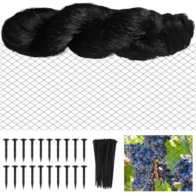 DELAESI Filet de protection contre les oiseaux 10 x 10 m Maille fine Avec serre-câbles et piquets Filet de jardin Filet pour arbres fruitiers Filet pour protéger les arbres fruitiers DELAESI Filet de protection contre les oiseaux 10 x 10 m Maille fine Avec serre-câbles et piquets Filet de jardin Filet pour arbres fruitiers Filet pour protéger les arbres fruitiers