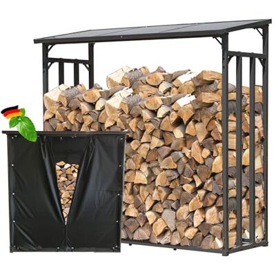 QUICK STAR Étagère à bois de cheminée en métal anthracite XXL 185 x 70 x 185 cm Abri pour bois de cheminée 2,3 m³ Aide à l'empilage extérieure avec protection contre les intempéries Noir QUICK STAR Étagère à bois de cheminée en métal anthracite XXL 185 x 70 x 185 cm Abri pour bois de cheminée 2,3 m³ Aide à l'empilage extérieure avec protection contre les intempéries Noir