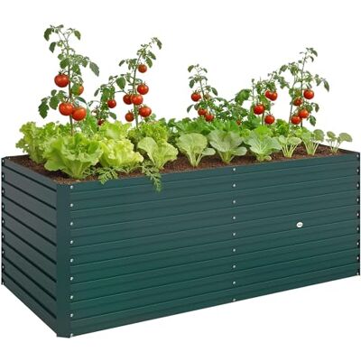 Outsunny Jardinière extérieure Surélevée Galvanisée 160 x 80 x 60 cm Vert Outsunny Jardinière extérieure Surélevée Galvanisée 160 x 80 x 60 cm Vert
