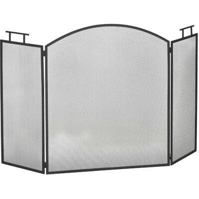 HOMCOM Pare-feu pour Cheminée ou Poêle 110 x 24 x 76,5 cm Acier Métal Noir Pare-étincelles, 3 Volets Pliables HOMCOM Pare-feu pour Cheminée ou Poêle 110 x 24 x 76,5 cm Acier Métal Noir Pare-étincelles, 3 Volets Pliables