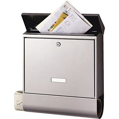 BURG-WÄCHTER Boîte aux Lettres avec Porte-Journaux et Porte-Étiquette, Format de Fente : A4, Norme UE EN 13724, 2 Clés Incluses, Acier Inoxydable, Seculine 2500 Ni BURG-WÄCHTER Boîte aux Lettres avec Porte-Journaux et Porte-Étiquette, Format de Fente : A4, Norme UE EN 13724, 2 Clés Incluses, Acier Inoxydable, Seculine 2500 Ni
