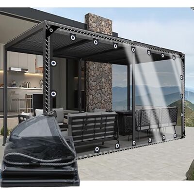 CAQXAQP Bâche de Protection Imperméable Exterieur,0.4mm Noir Bache Transparente 2.3mx3m Renforcée avec Oeillet Bâche Protection Pluie pour Poulailler Terrasse Serre Piscine Balcon CAQXAQP Bâche de Protection Imperméable Exterieur,0.4mm Noir Bache Transparente 2.3mx3m Renforcée avec Oeillet Bâche Protection Pluie pour Poulailler Terrasse Serre Piscine Balcon