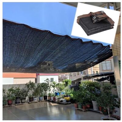 Jolan Filet d'ombrage avec œillets, tissu d'ombrage pour plantes, filet d'ombrage 70 %, voile d'ombrage noire, serre de jardin, pergola, protection de l'intimité, noir, 6 x 6 m Jolan Filet d'ombrage avec œillets, tissu d'ombrage pour plantes, filet d'ombrage 70 %, voile d'ombrage noire, serre de jardin, pergola, protection de l'intimité, noir, 6 x 6 m