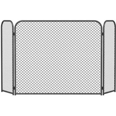 HOMCOM Pare-feu de cheminée pliable à 3 panneaux géométriques, protège-étincelles en métal résistant à la chaleur, 100 x 1 x 51 cm, noir HOMCOM Pare-feu de cheminée pliable à 3 panneaux géométriques, protège-étincelles en métal résistant à la chaleur, 100 x 1 x 51 cm, noir