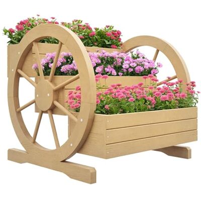 Outsunny Jardinière sur Pieds 3 Étages 62L x 61l x 57H cm Bois Naturel Outsunny Jardinière sur Pieds 3 Étages 62L x 61l x 57H cm Bois Naturel