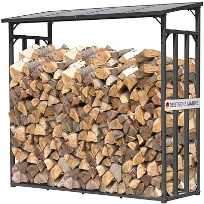 QUICK STAR Étagère à bois de cheminée en métal anthracite XXL 185 x 70 x 185 cm Abri pour bois de cheminée 2,3 m³ QUICK STAR Étagère à bois de cheminée en métal anthracite XXL 185 x 70 x 185 cm Abri pour bois de cheminée 2,3 m³